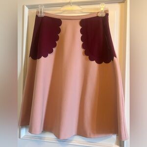 RED Valentino A-Line Pink and Red Cocktail Skirt holiday party ready cozy